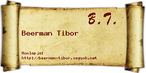 Beerman Tibor névjegykártya